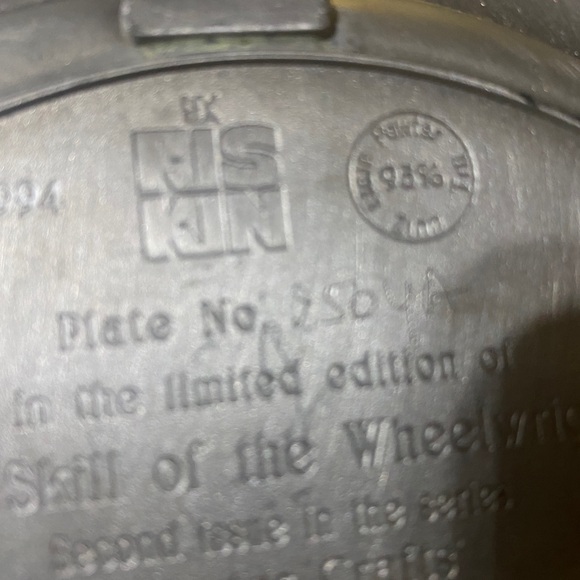 BRADFORD EXCHANGE PEWTER CRAFTS VTG 1994 THE SKILL OF THE WHEELWRIGHT 3-D PLATE - Picture 15 of 16